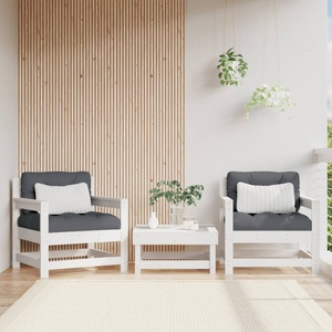 vidaXL Градински столове, 2 бр, бели, борово дърво масив (825493)
