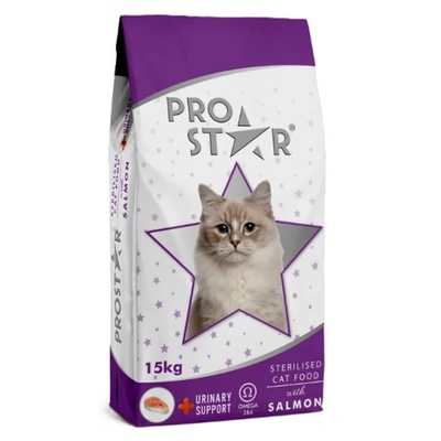 HERMOS Prostar Adult Cat Food with Salmon Sterilized - Пълоценна храна за кастрирани котки със сьомга 15 кг, Турция
