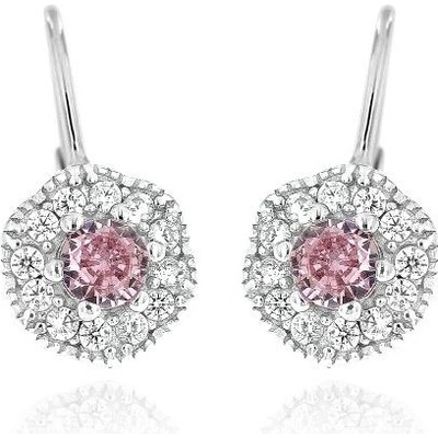 Zlatnictví U Kostela dámské náušnice růžové kytičky 053