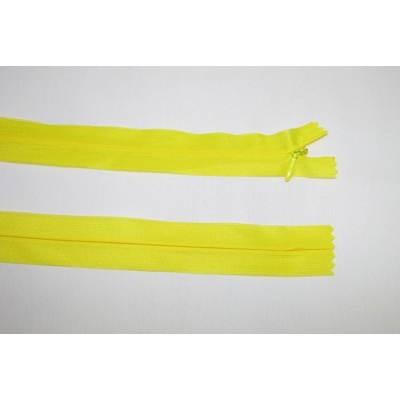Zips krytý 3mm žltý nedeliteľný 50cm dederon