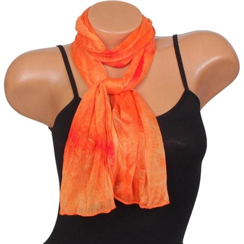 Стилен дамски тънък шал в оранжево