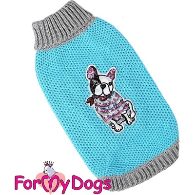 For My Dogs Obleček pro psy svetr Turqoise Frenchie