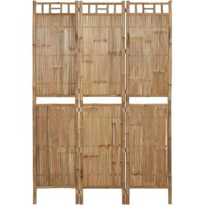 vidaXL Параван за стая, 3 панела, бамбук, 120x180 cм (341748)