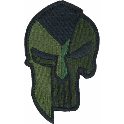 MILITARY RANGE Nášivka vlajka ČR + SPARTAN PUNISHER velcro ZELENÁ