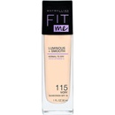 Maybelline Fit Me Luminous + Smooth SPF 18 Foundation 115 Ivory tekutý make-up pre zjednotenú a rozjasnenú pleť 30 ml