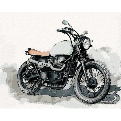 zuty Malování Podle Čísel Motorka Na Šedém Pozadí 80 x 100 Cm Plátno