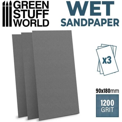 Green Stuff World DRY SandPaper 180x90 mm DRY 320 grit PACK x3 / Suchý 320 3 ks GSW10703