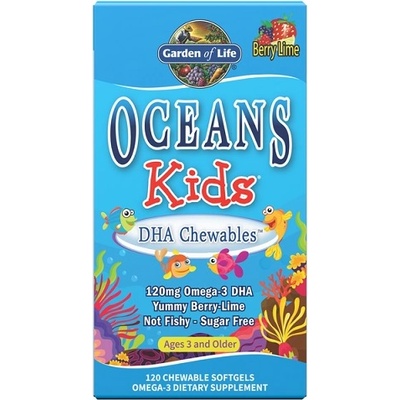 Garden of Life Oceans Kids DHA Chewables Omega-3, 120 Chewable Softgels