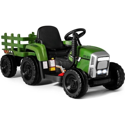 Costway 12 v Детски трактор с подвижно ремарке и дистанционно управление-зелен