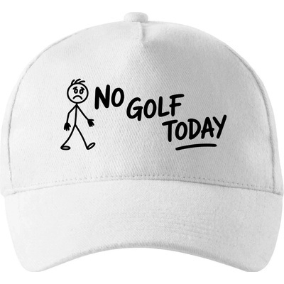 No Golf Today so zahnutým šiltom a mosaznou sponou Biela