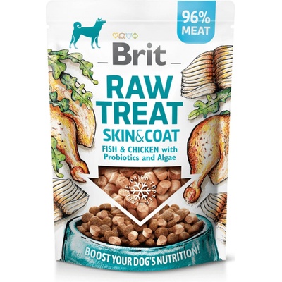 Brit RAW TREAT Skin&Coat Lyofilizovaná pochúťka a topper ryby a kuracie mäso 40 g