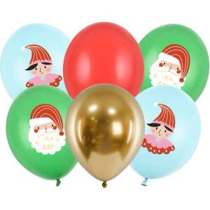PartyDeco Комплект коледни латексови балони - Christmas Candyland, 6 бр