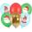 PartyDeco Комплект коледни латексови балони - Christmas Candyland, 6 бр