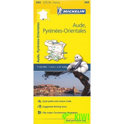 Michelin vydavatelství mapa Aude, Pyrénées-Orientales 1:150 t.