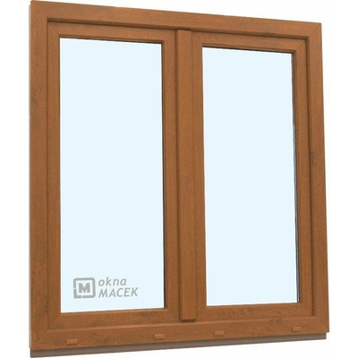 KÖMMERLING Plastové okno - 70 AD, 1200x1500 mm, O+OS klapačka, zlatý dub zlatý dub/bílá