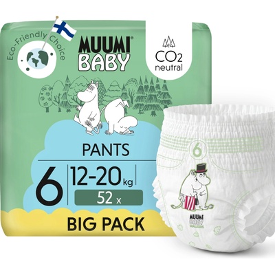 Moomin Muumi Baby Pants 6 Junior 12-20 kg 52 ks