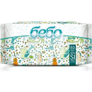  БЕБО бебешки мокри кърпи, сензитив, 80броя