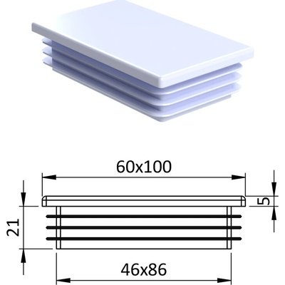 Krytka plastová 60 x 100 mm