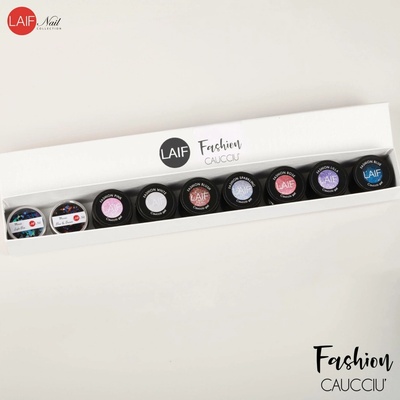 Laif sada kaučukových gelů Fashion 7x5ml + glitry
