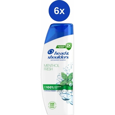 Head & Shoulders H&S šampón mentol 6 x 400 ml