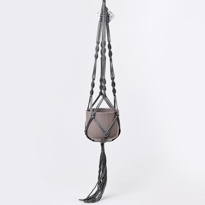 MAKRAME GLANZEND GRAU 90CM