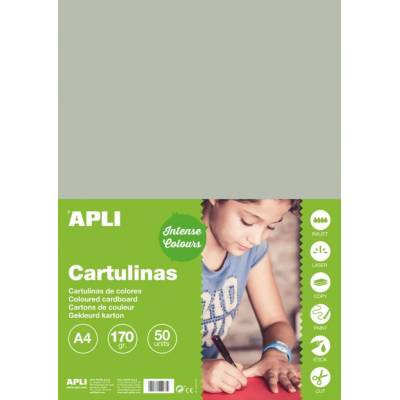 Kreslicí karton APLI A4/170g šedá 50 listů