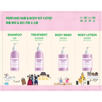 Asus Cosmetics Asus Комплект за коса и тяло в 4 стъпки, 4 части