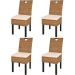 vidaXL Трапезни столове, 4 бр, кубу ратан, мангово дърво (274362)