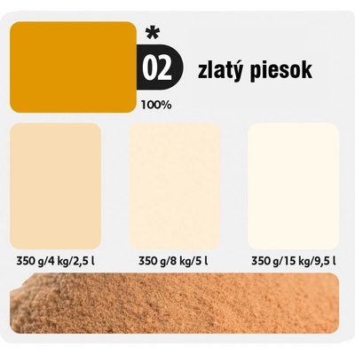 KITTFORT COLORLINE 0,35 kg Zlatý piesok