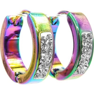 Steel Jewelry náušnice KROUŽKY BAREVNÉ chirurgická ocel NS231180