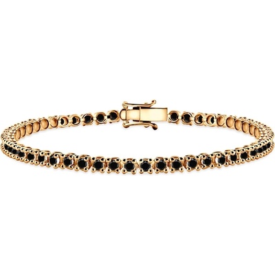 SAVICKI Тенис гривна Luminy 3, 2 мм: злато, черни диаманти