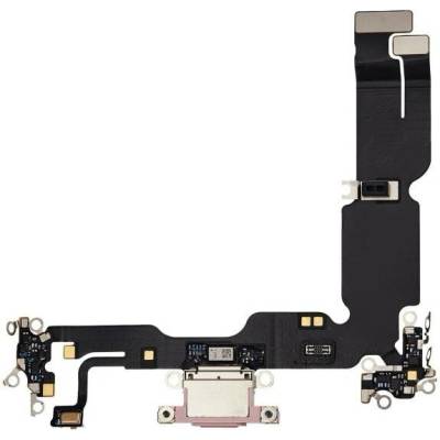 AppleKing nabíjecí a audio flex konektor pro iPhone 15 Plus - růžový