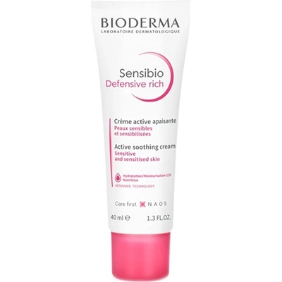 BIODERMA Sensibio Defensive Rich Active Soothing Cream успокояващ крем за лице за жени 40 мл