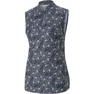 Puma Womens Cloudspun Island Flower Sleeveless Polo Navy Blazer