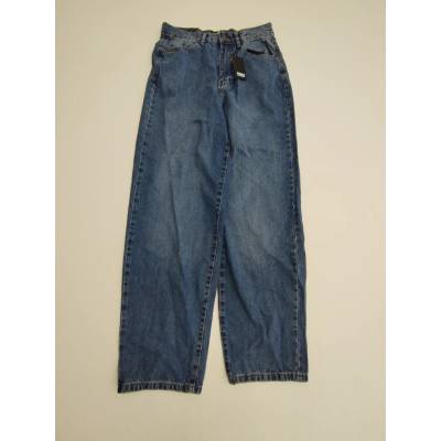 URBAN CLASSICS Dámské modré bavlněné džíny wide leg s vysokým pasem