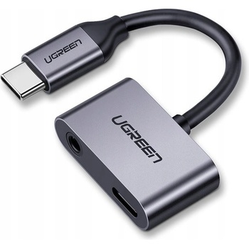 Ugreen 50596 USB-C na Type-C, Jack 3,5mm, šedý