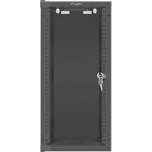 Lanberg rack cabinet 10" wall-mount 12U/280x310 (flat pack) with glass door black (WF10-2312-10B) - gtcomputers