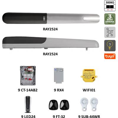 900KRAY2524ER + WIFI pre dvojkrídlovú bránu do 2,5 m/krídlo