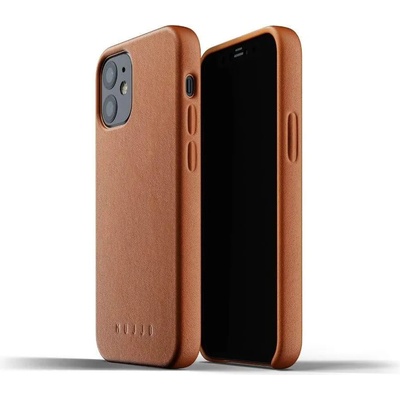 Mujjo Full Leather Case - кожен (естествена кожа) кейс за iPhone 12 mini (кафяв)