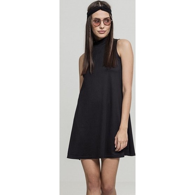 Urban Classics strečové áčkové šaty se stojáčkem 210 g/m černá