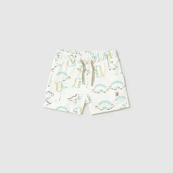 Mayoral Бермуди трикотаж джобове мръсно бял цвят с цветни динозаври за мини момче Майорал