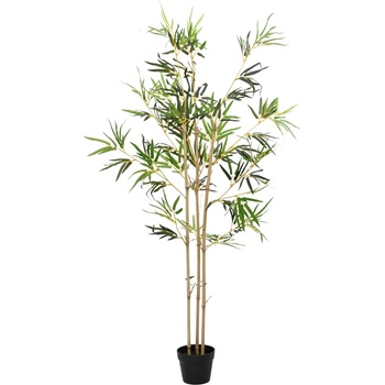 vidaXL Изкуствено бамбуково дърво Зелено 55 x 16 x 150 см (42042069)