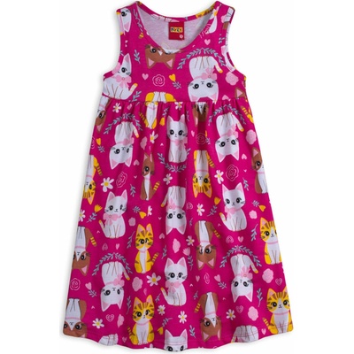 Dívčí šaty KYLY KOČKY růžové – Zbozi.Blesk.cz