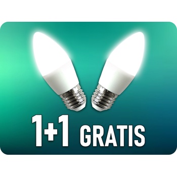 Spectrum LED LED žiarovka E27, 1W 90-100LM, sviečka, 1+1 zadarmo! Farba svetla: Studená biela [WOJ+14456]