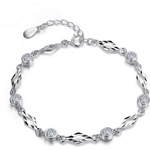 Silenti Jewelry Сребърна гривна "Ромб" - Лилав