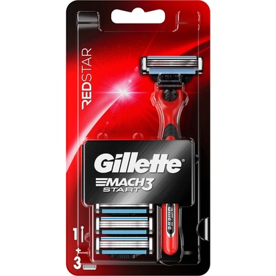 Gillette Mach 3 Самобръсначка Start, Red Star, с 3 сменяеми ножчета