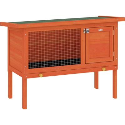 PawHut králíkovna vyvýšená dřevěná králíkárna 90 x 45 x 65 cm oranžová