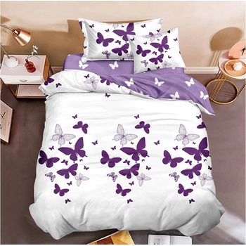 EmonaMall Двулицево спално бельо с ластик (размер за приста) EmonaMall, 4 части - Модел S14574 (S14574-66666h)