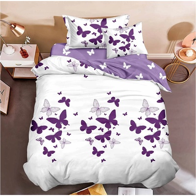 EmonaMall Двулицево спално бельо с ластик (размер за приста) EmonaMall, 4 части - Модел S14574 (S14574-66666h)