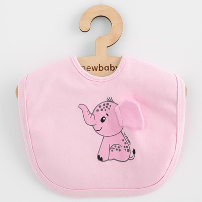 New Baby Dětský bavlněný bryndák Happy Elephant pink – Zboží Mobilmania